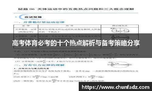 高考体育必考的十个热点解析与备考策略分享